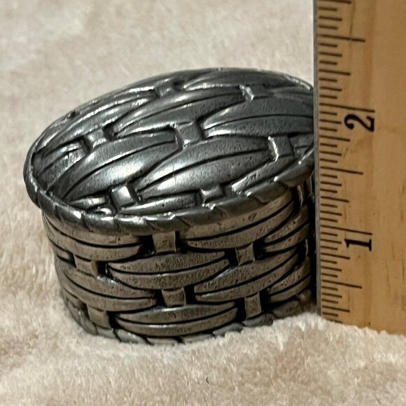 Pierre Deux Basketweave Pewter Box Small trinket - Picture 11 of 13
